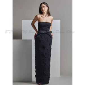 Modern Evening Dresses Elegant Straight Strapless Sleeveless Backless High Quality Fit Special Occasion Prom Banquet Marry Gown