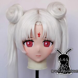 (RB04018)Customize Lockable Full Head Resin Cartoon Cosplay Japanese Character Anime Role Play Kigurumi Mask With Back Shell