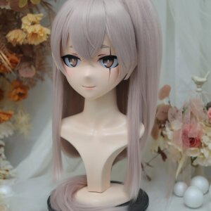 Customize Character Female/Girl Resin Kig Full Head With Lock Anime Cosplay Japanese Anime Kigurumi Mask