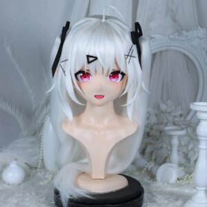 Customize Character Female/Girl Resin Kig Full Head With Lock Anime Cosplay Japanese Anime Kigurumi Mask