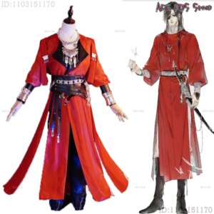 Hua Cheng Cosplay Costume Wigs Tian Guan Ci Fu TGCF San Lang Unisex Roleplay Anime Fiction Red Outfit Heaven Official’s Blessing
