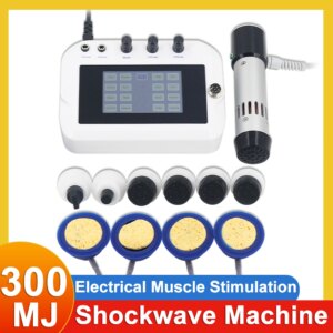 300mj Shockwave Therapy Machine Electrical Muscle Stimulation Pain Relief Body Relax ED Therapy 2in1 Portable Shock Wave Equipme