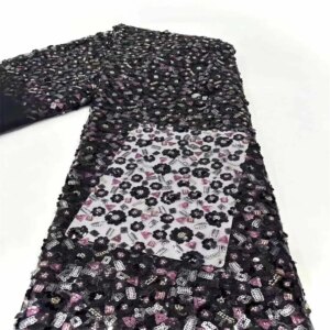 2024 Latest Fashion Elegant French Embroidery Beaded Laces Fabrics African Nigerian With Sequins Fabric For Luxury Party Dresses