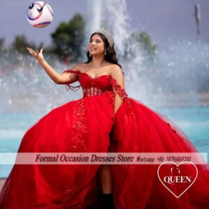 Cute Red Quinceanera Dresses Lace Applique Corset Ball Gown Sweet 16 Party Dress Sweetheart Vestido De XV Anos Customzied