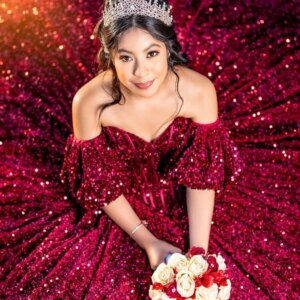 Wine Red Glitter Off The Shoulder Ball Gown Quinceanera Dresses Sweet 16 Princess Sequined Beads Prom Gowns Vestidos 15 De