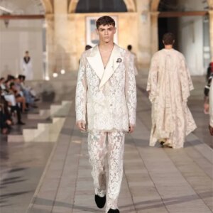 White Lace Men Suits 2 Piece Blazer+Pants Luxury Sheer Prom Wedding Tuxedos Coat Custom Made Formal Office Jacket Trousers