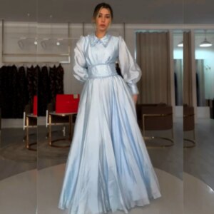 Customized Chiffon Pleat Sequined A-line Jewel Long Dresses Prom Dresses Exquisite Retro Sparkle Intricate