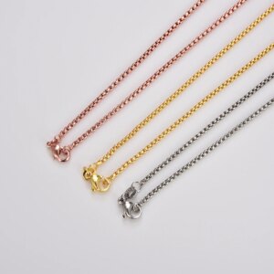 100 Pieces Necklaces for Women Rose Gold/Silver Colour Vintage Clavicle Chains Diy Jewelry Match with Pendant Connection Clasp