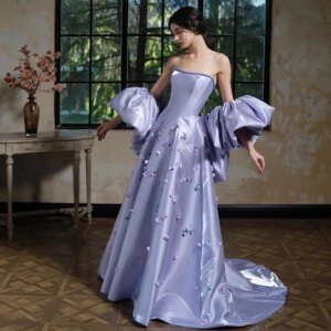 Elegant White Satin Wedding Dress For Women Vestidos De Fiesta Para Bodas Off The Shoulder Bridal Gown Vestido De Novia