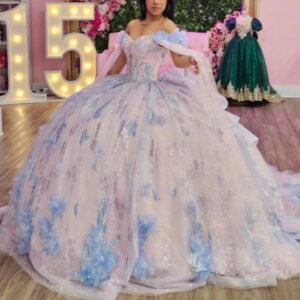 Pink Shiny Quinceanera Dresses Off Shoulder Ball Gown Sweet 16 Dress Sequin Applique Flowe Beads Bow Tull Birthday Party Vestido