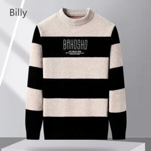 Crew Neck Pullover Men Knit Striped Sweater Male Mens Luxury Designer Clothing Sweatshirts Long Sleeves Winter Man Nueter