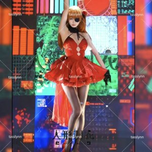 NIKKE Asuka Langley Soryu Cosplay Costumes Asuka Red Evening Dress Halloween Costumes for Women Cute Big Bow Ballet Skirt
