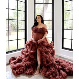 Split Flowy Maternity Photography Dress Photoshoot Baby Shower платье для беременных فساتين حوامل vestidos para embarazadas