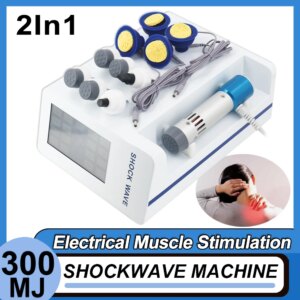 Professional Shockwave Therapy Machine 2 In 1 Muscle Stimulation Relieve Cervical Joint Pain Massage Shock Wave Equipment 300MJ