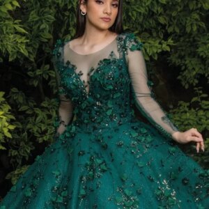 Customized Shiny blackish green Off Shoulder Quinceanera Dress Tull crystal beads 3D flower applique vestidos de 15 Quinceanera
