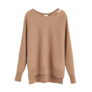 Fashion style high quality customized solid knitted cashmere pullover jumper cashmere sweater for women