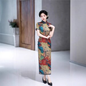 New cheongsam Chinese style elegant temperament long performance