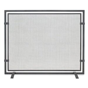 Single Panel Fireplace Screen 39”W x 31”H Natural Iron Protect Home Decor from Sparks Versatile Design Lightweight Lifetime