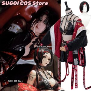 NIKKE The Goddess of Victory Crow Cosplay Costume Gothic Coat Wig Jewelry Accessory Sexy Layering Suit Anime Game Party Suit S-L