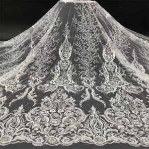 2024 New African Nigerian French High Quality 2024 Hot Sale Lace Fabric With Beads Sequins Bride Party Wedding Embroiderg Dress