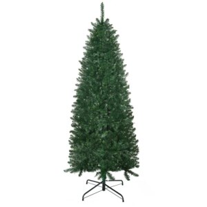 6′ Tall Unlit Slim Fir Artificial Christmas Tree with Realistic Branches and 583 Tips Green