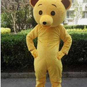 New Adult Hot Sale Foam Cute Yellow Bear Cartoon Mascot Costume Plush Christmas Fancy Dress Halloween Mascot Costume
