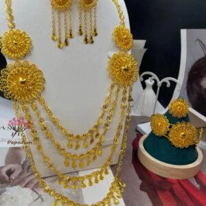 New Dubai 24K Gold Plated Necklace Earrings Rings Bracelets for Women’s Wedding Party Jewelry Set DD10518