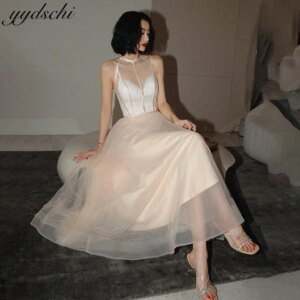 Prom Dress A-LINE Simple European Tulle Lace Long Sequin Evening Dress Prom Gown Sexy Luxury Shinny Mesh For Women Party Dress