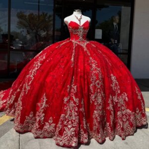 Red Shiny Quinceanera Dresses Off Shoulder Ball Gown Sweet 16 Dress Applique Lace Beading Crystal Bow Tull Birthday Party Vestid