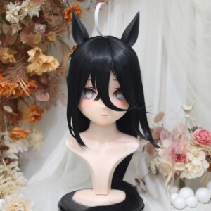 Customize Character Female/Girl Resin Kig Full Head With Lock Anime Cosplay Japanese Anime Kigurumi Mask