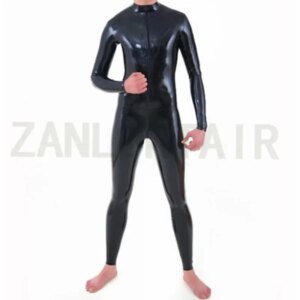 New Arrival Sexy Lingerie Exotic Male Men Latex Handmade Black Long Sleeves Customize Catuits Fetish Uniform Cekc zipper