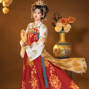 Hanfu woman chest-length piece of new broken skirt national style daily costume suit