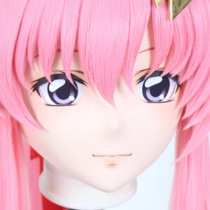Customize Character Female/Girl Resin Kig Full Head With Lock Anime Cosplay Japanese Anime Kigurumi Mask