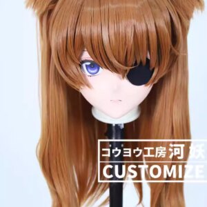 C-422-8 Customize Full Head Resin Cartoon Cosplay Japanese Character Anime Role Play Crossdress Kigurumi Mask With Back Shell