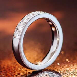 Provence Luxury Wedding ring Solid Gold 3.5mm DEF/VS Lab Diamonds half band Engagement for Men Classic cocktail ring Custom