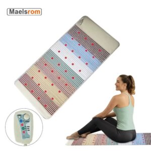 Gemstone Rainbow Heating Stone Mattress Negative Ion Far Infrared Photon Therapy Magnetic Bio Amethyst Heating Mat MassageCushio