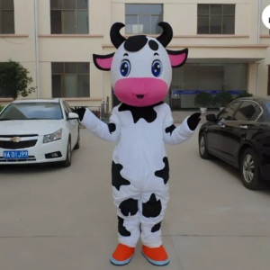 New Adult Hot Sale Foam Cute White COW Cartoon Mascot Costume Plush Christmas Fancy Dress Halloween Mascot Costume