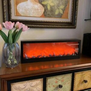 Simulated Fireplaces Home Living Room TV Cabinet Fireplace Flame Lamp Fake Firewood Flame Desktop Decoration Ambient Light