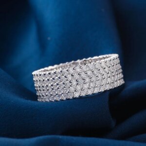 Provence jewelry 10K/14K real gold full melee lab diamond wedding band men luxury engagement eternity band custom promise gifts