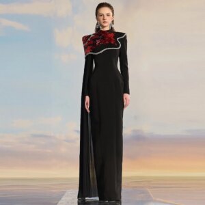 Epoch Luxury Sequins Evening Dress فساتين السهرة 2024 New Arabia Elegant Women Sexy Cocktail Party Prom Gown With Chiffon Shawl