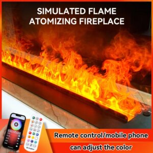 Home Smart 3D Atomized Fireplace with LED Colorful Flame ECO Water Vapor Indoor Electric Fireplace for TV Wall Living Room Decor