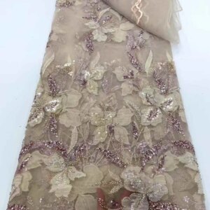 African Mesh Groom Lace Fabric 2025 High Quality French Sequins Lace Fabric Nigerian Lace Fabric For Wedding Women Dress