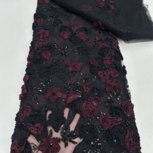 Luxury African Sequins Beaded Lace Fabric 2025 High Quality Groom Nigerian Wedding Bridal Embroidery French Tulle Sewing