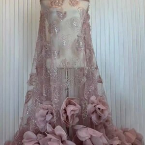 3D Flower Embroidered African Flower Mesh Fabric Nigerian French Lace Clothing Wedding Dress Women Lace Fabric For Party Sewing
