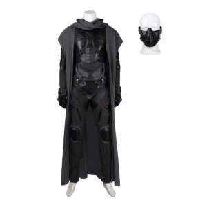 Paul Atreides Cosplay Movie Costume Men Black Bodysuit Armor Suit with Cape Halloween Carnival Party Disguise Jumpsuit Outfits