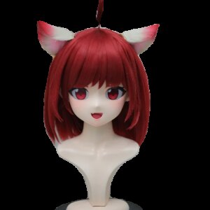 (NFD-20-013) Customize Character Female/Girl Resin Kig Full Head With Lock Anime Cosplay Japanese Anime Kigurumi Mask