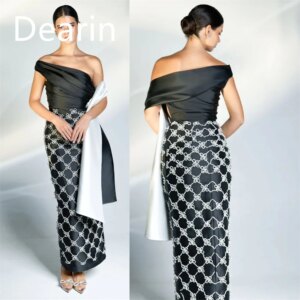 Customized Evening Dress Prom Gown Formal Women Dearin Off-the-shoulder Column Floor Length Skirts Vertically Bespoke Occasion D