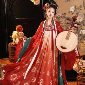 Chinese style chest-length big sleeve shirt embroidery ancient elegant thin Hanfu
