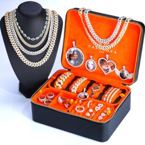 Custom Logo Travel Jewelry Box Organizer Storage Case Bracelet Earring Necklace Ring Watch Jewelry Box Organizer