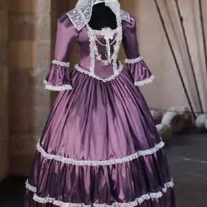 1860S victorian rococo purple ball gown medieval retro gothic steampunk dress princess evening dress wedding ball gown custom
